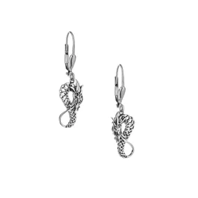 Silver or Silver and Bronze Dragon Earrings