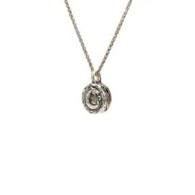Silver or Silver and Bronze Petite Dragon Coin Pendant