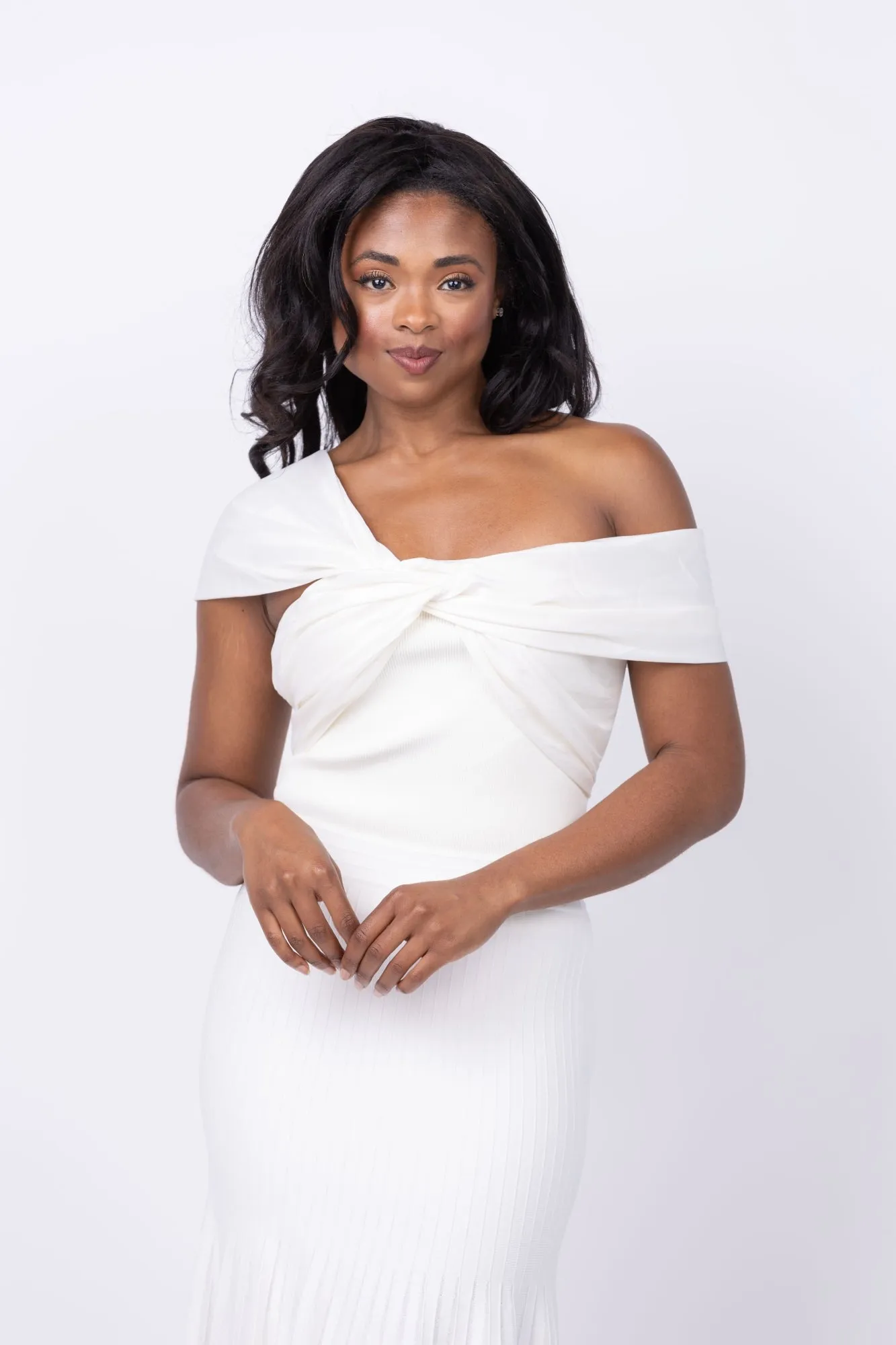 Simkhai Celiana Knit Combo Top in Ivory