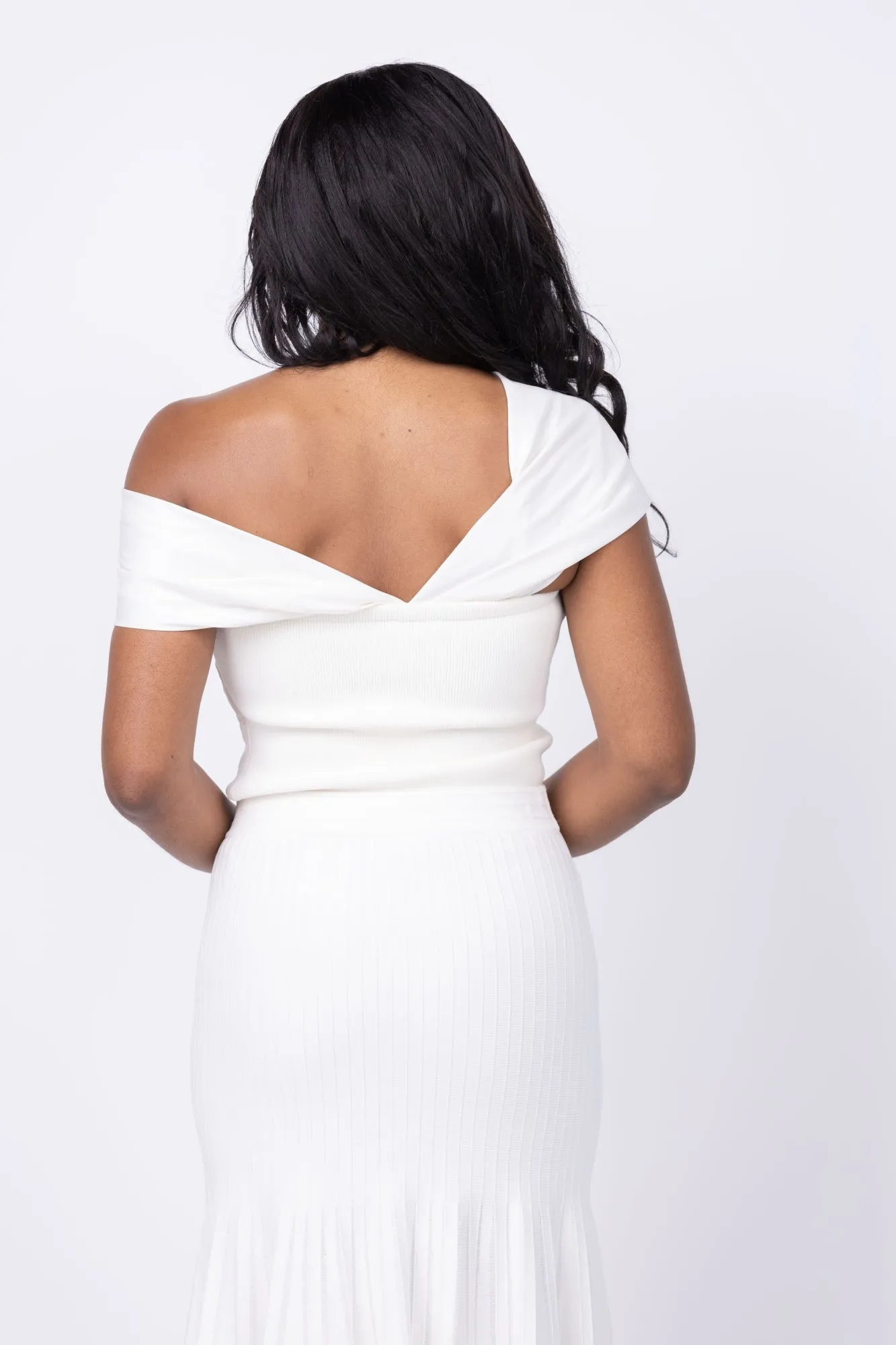 Simkhai Celiana Knit Combo Top in Ivory
