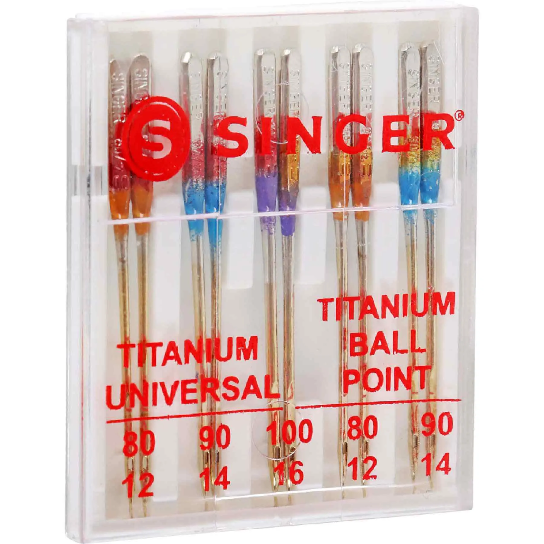 SINGER® Titanium Universal & Ball Point Needles, Assorted Sizes