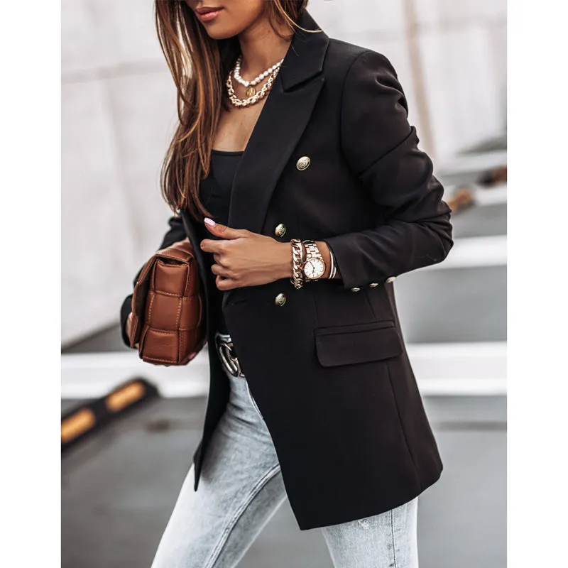 Single-breasted blazer with long sleeves - timeless elegance