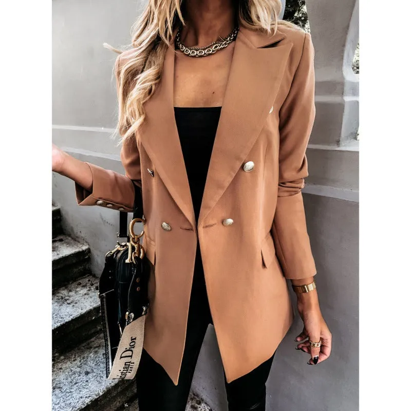 Single-breasted blazer with long sleeves - timeless elegance
