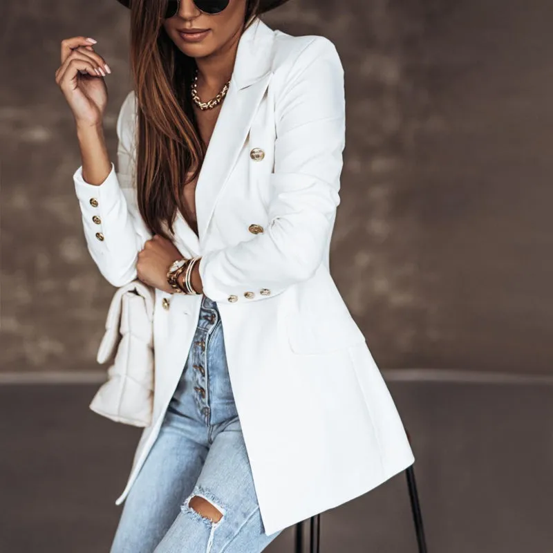 Single-breasted blazer with long sleeves - timeless elegance