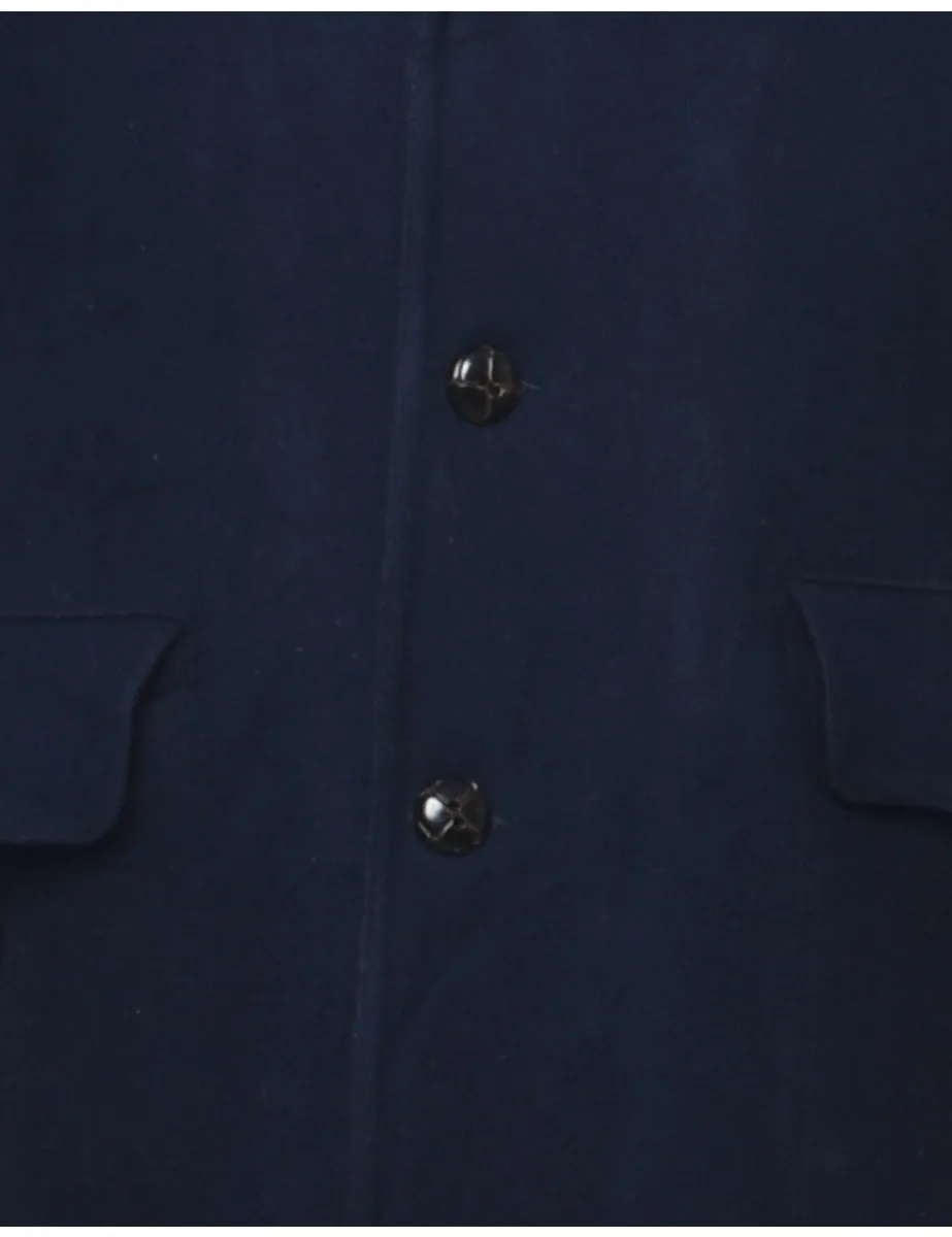 Single Breasted Wool Coat - M