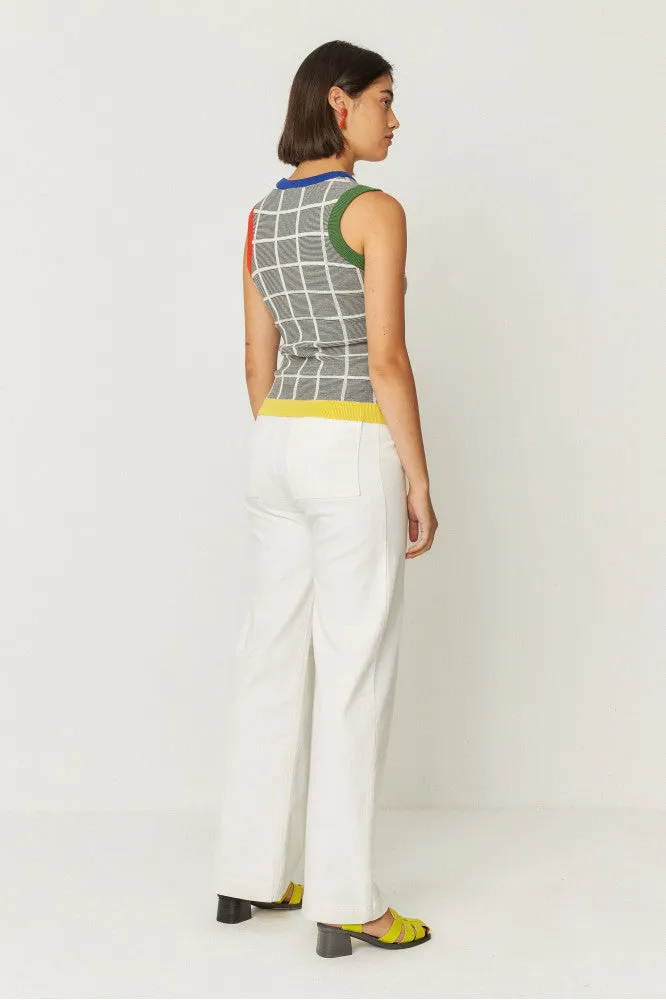 SKFK Baia Grey Checked Vest