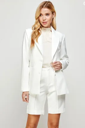 Sky, Womens 2 Piece Shorts and Blazer Set, Off White