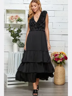 Sleeveless Ruffle Top Tiered Maxi Dress