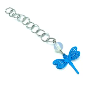 Snagless Beaded Chain Row Counter ~ Blue Dragonfly