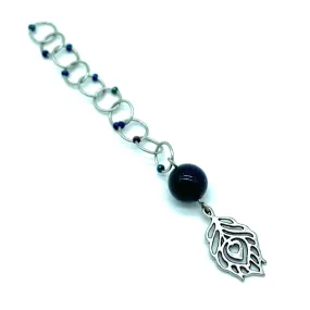 Snagless Beaded Chain Row Counter ~ Peacock with Royal Goldstone