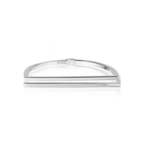 Sterling Silver Flat Top Hinge Bangle