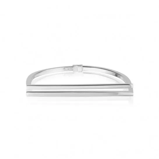 Sterling Silver Flat Top Hinge Bangle