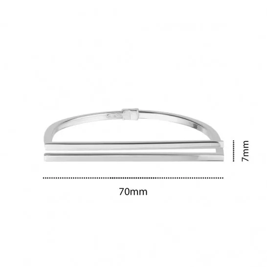 Sterling Silver Flat Top Hinge Bangle
