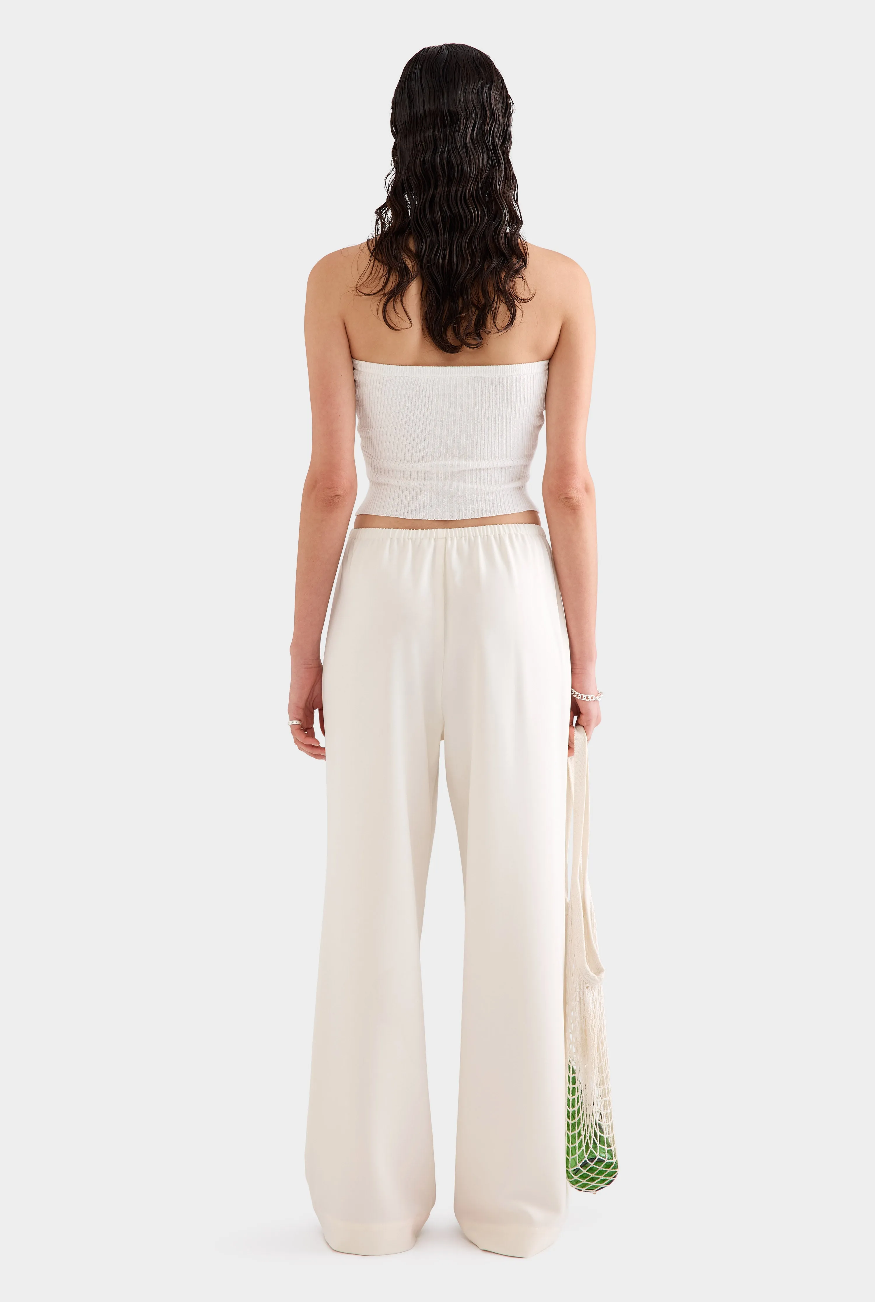 Strapless Linen Knit Top - Off White