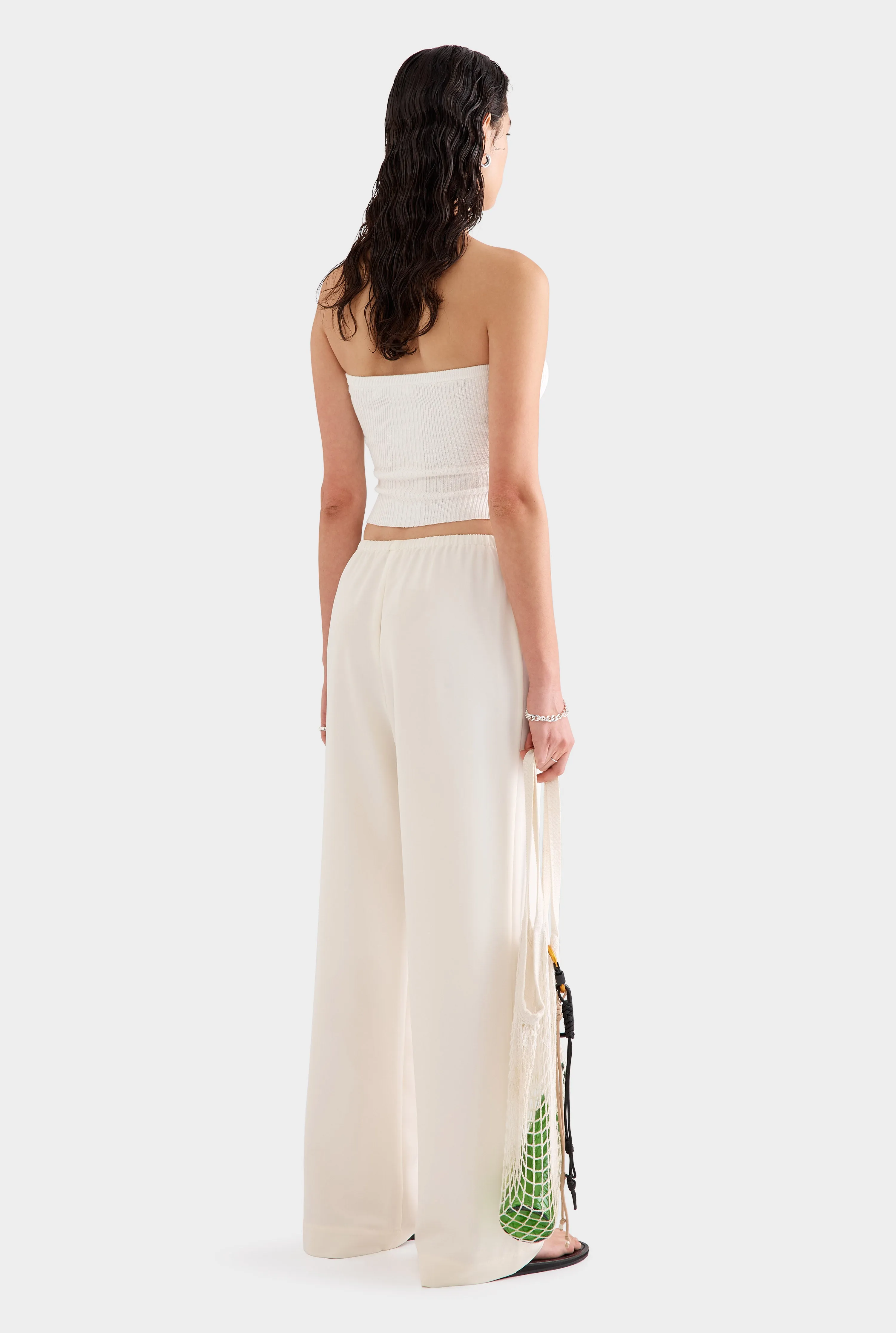 Strapless Linen Knit Top - Off White