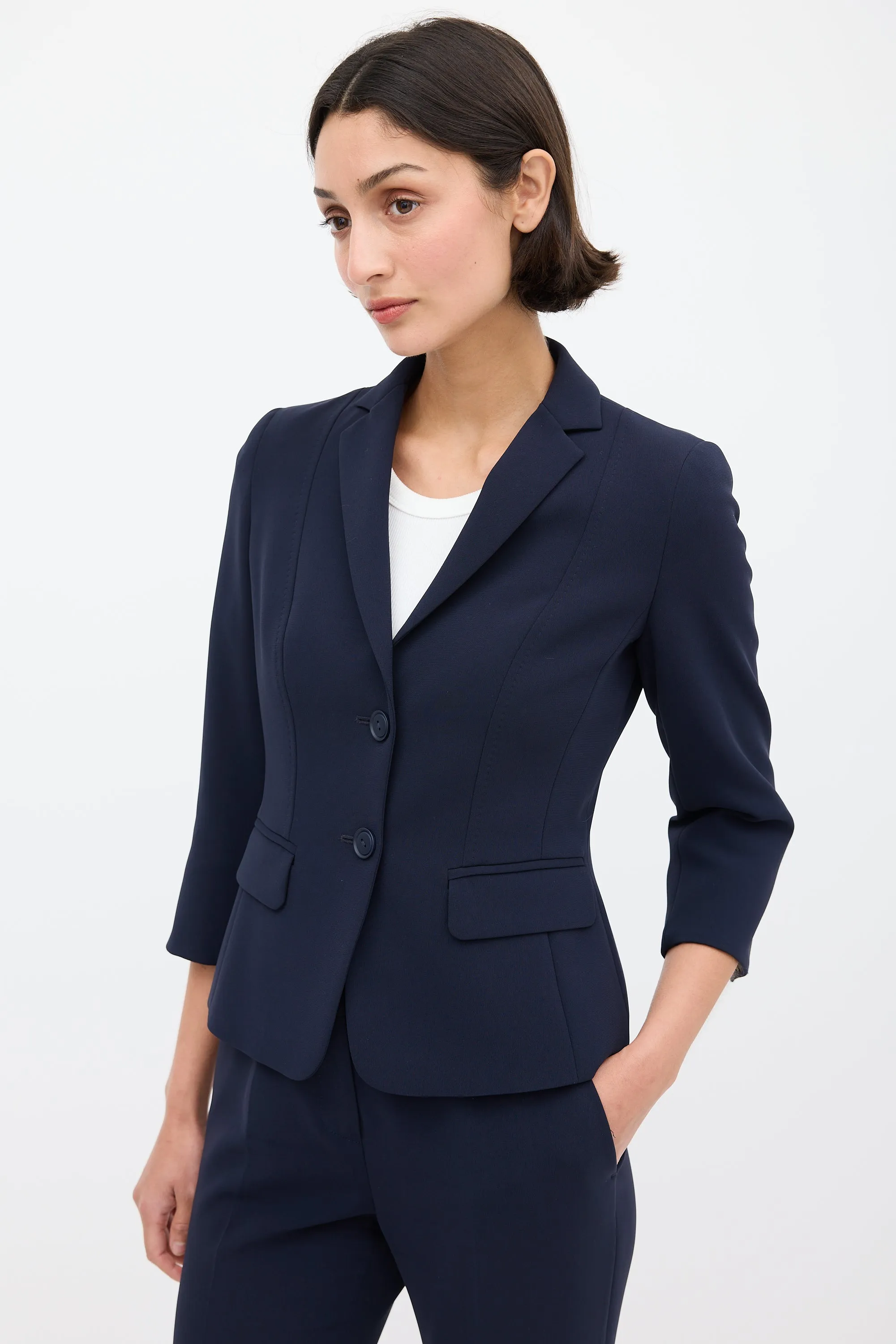 Studio Navy Cropped Suit