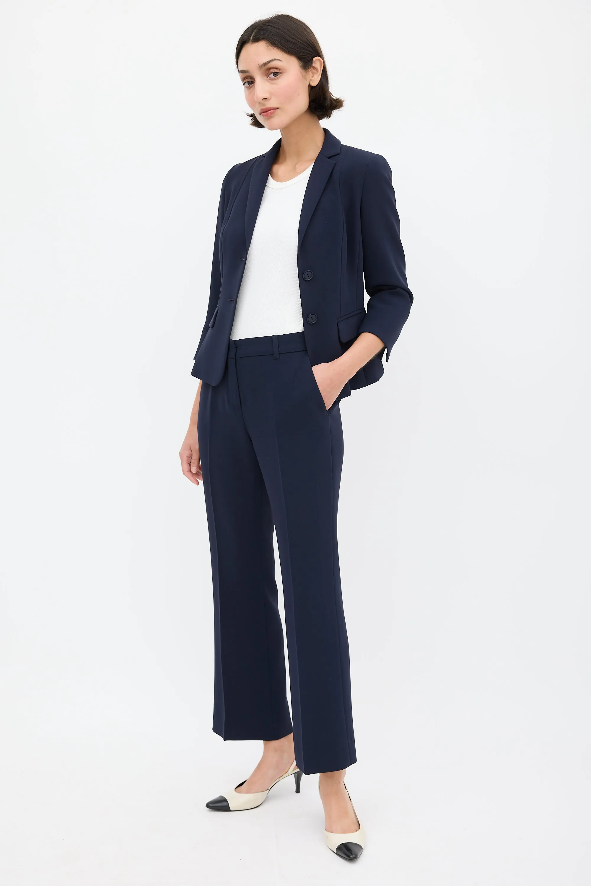 Studio Navy Cropped Suit