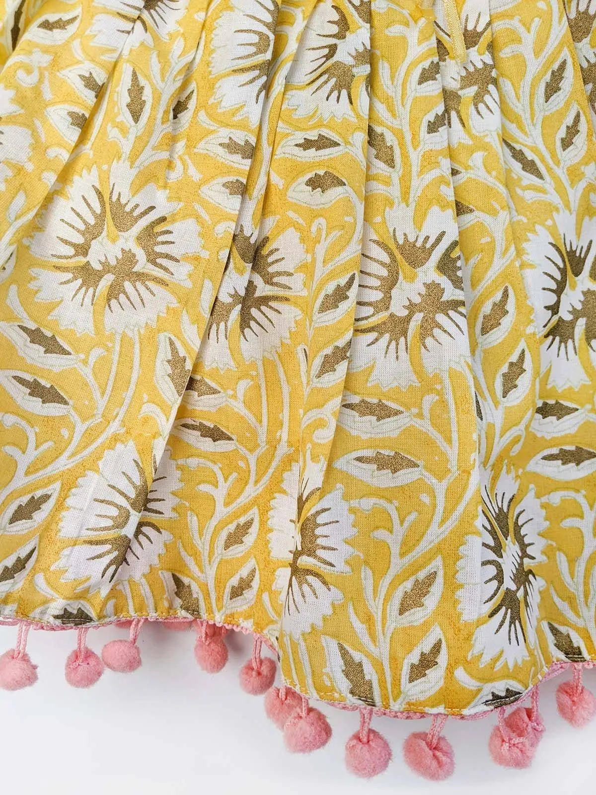 Summer Lemon Refreshing Floral Printed Baby Girl Skirt Top
