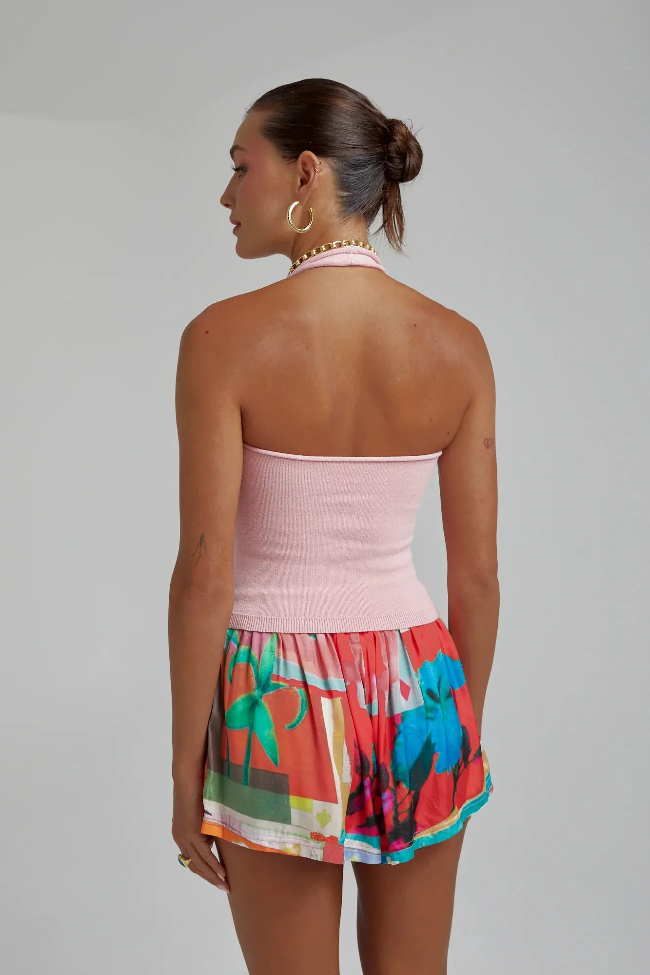 SUMMI SUMMI Womens Knit Halter Top - Blush