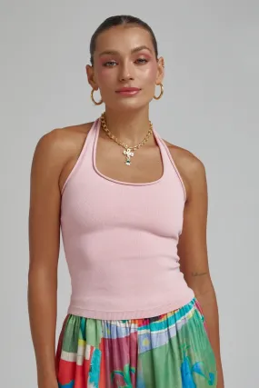 SUMMI SUMMI Womens Knit Halter Top - Blush