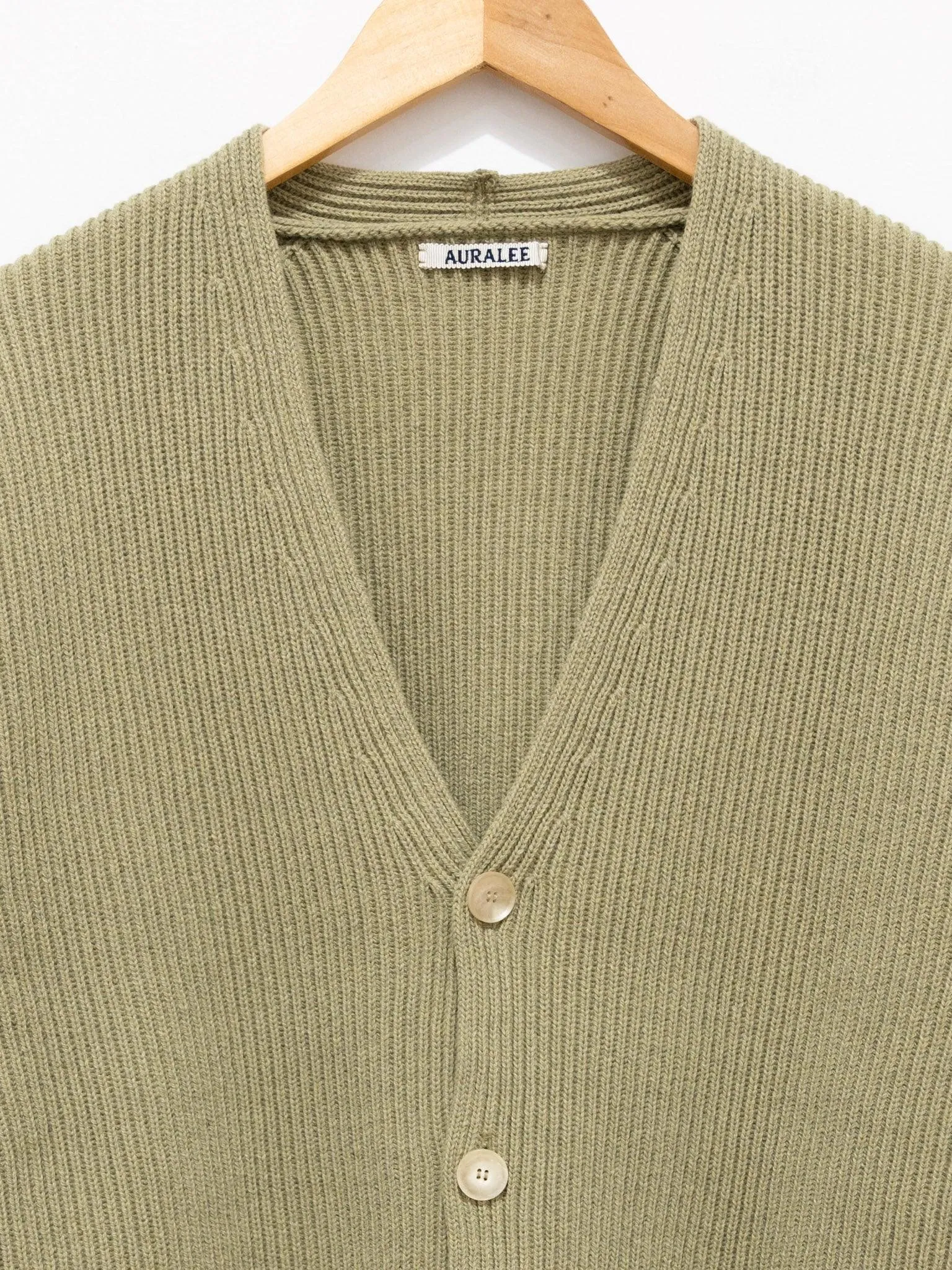 Super Fine Wool Rib Knit Big Cardigan - Top Yellow