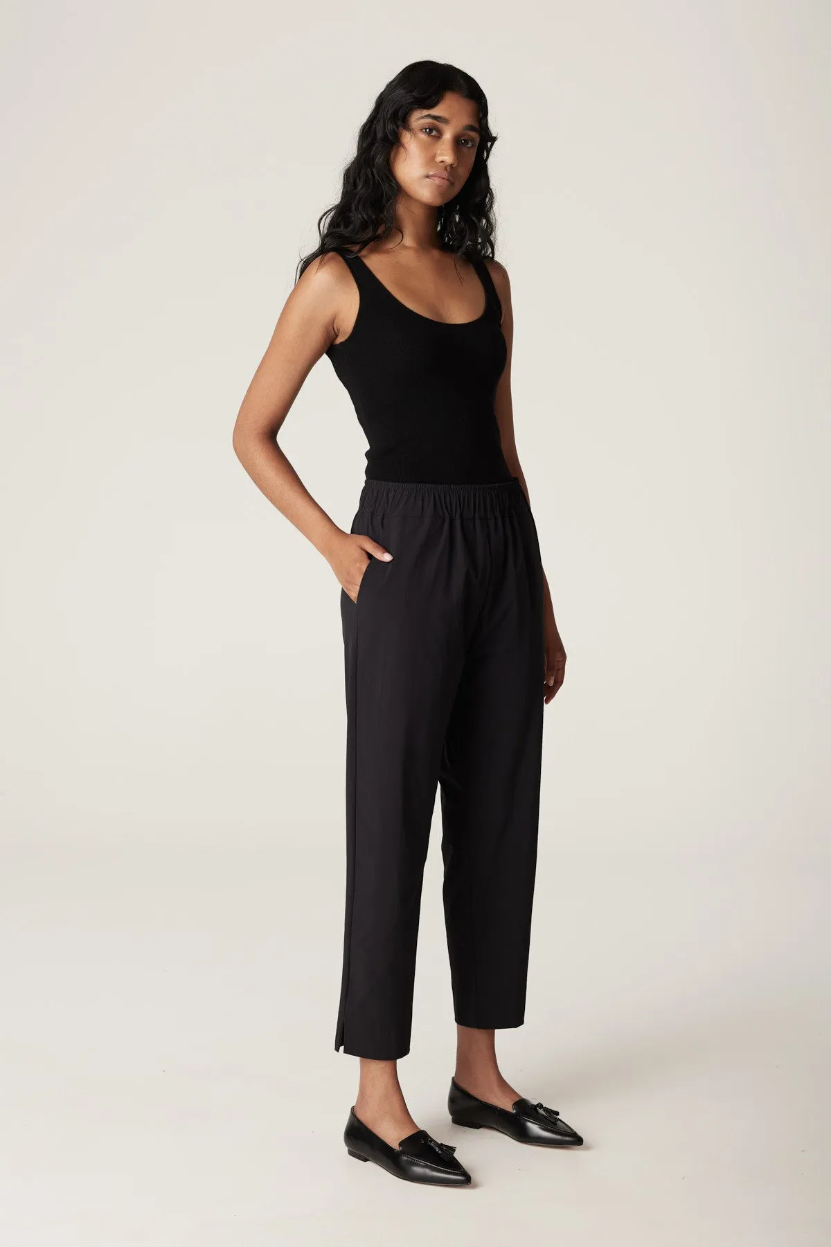 Superfine Merino Singlet  - Black