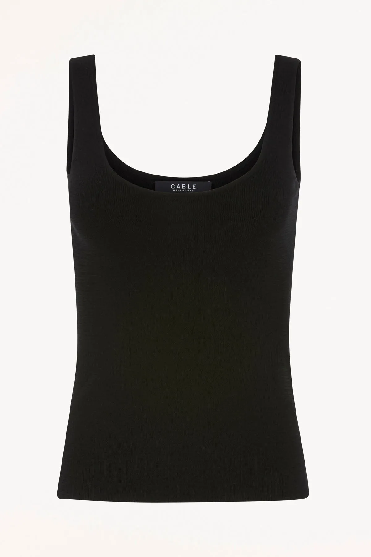 Superfine Merino Singlet  - Black