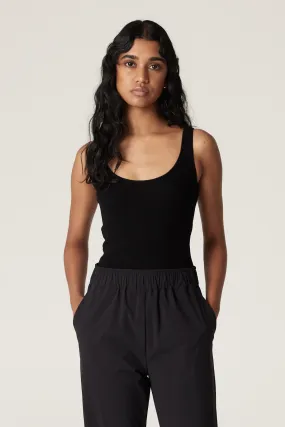 Superfine Merino Singlet  - Black