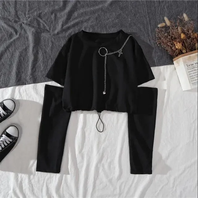 Tenue crop top cargo