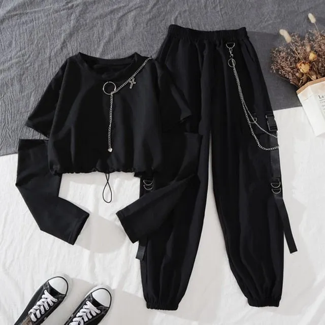 Tenue crop top cargo