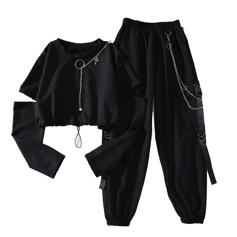 Tenue crop top cargo