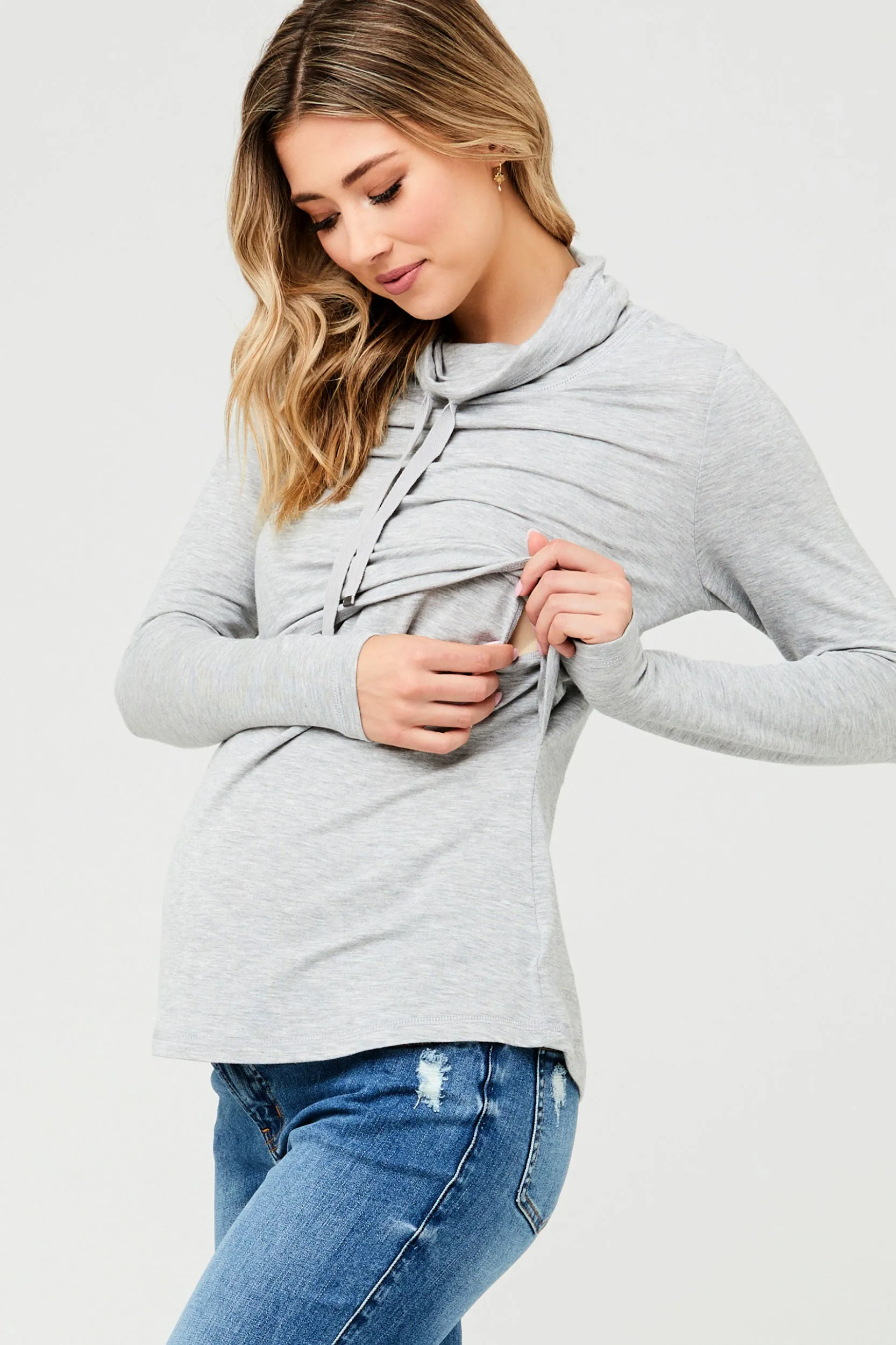 Terry Silver Marle Maternity Nursing Top Ripe