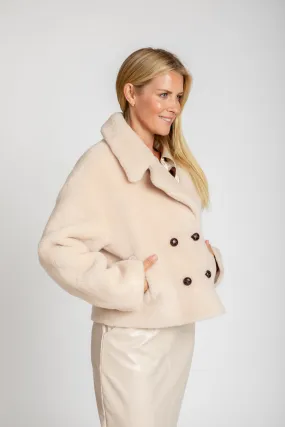 The Bella Sherpa Coat | Champagne