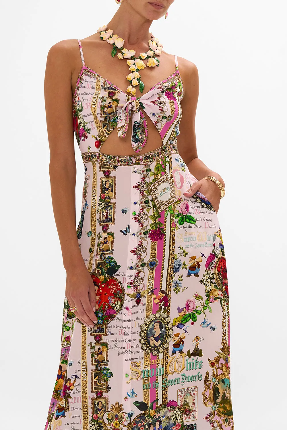 TIE FRONT CUT OUT MAXI DRESS MY SWEET SNOW WHITE
