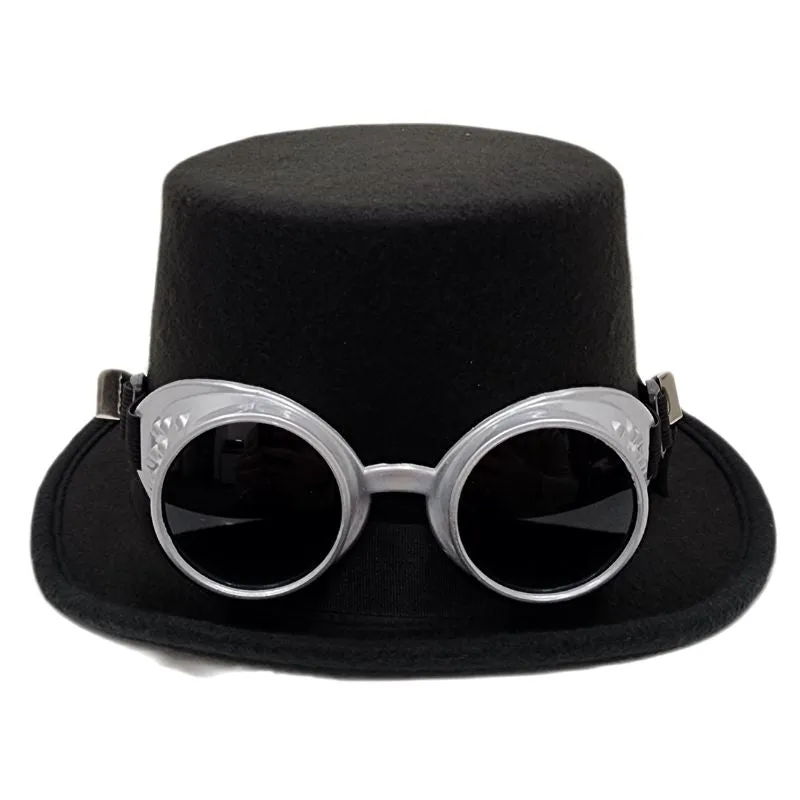 Top Hat with Steampunk Goggles