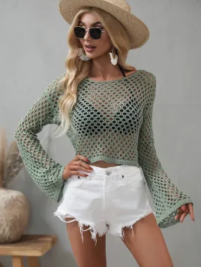 Tyra Flare Sleeve Cropped Cover Up