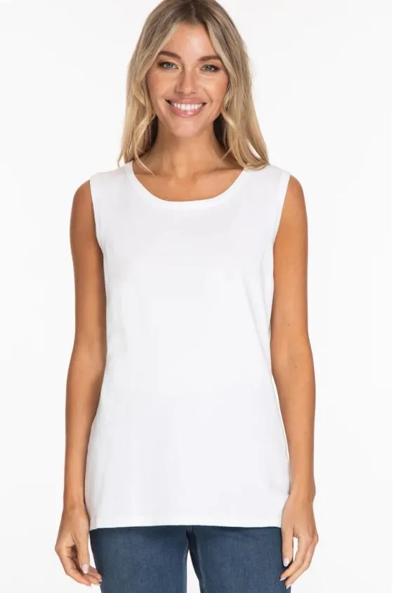 White Jewel Neck Tank Sweater