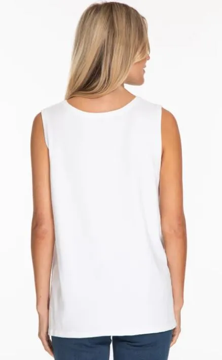 White Jewel Neck Tank Sweater