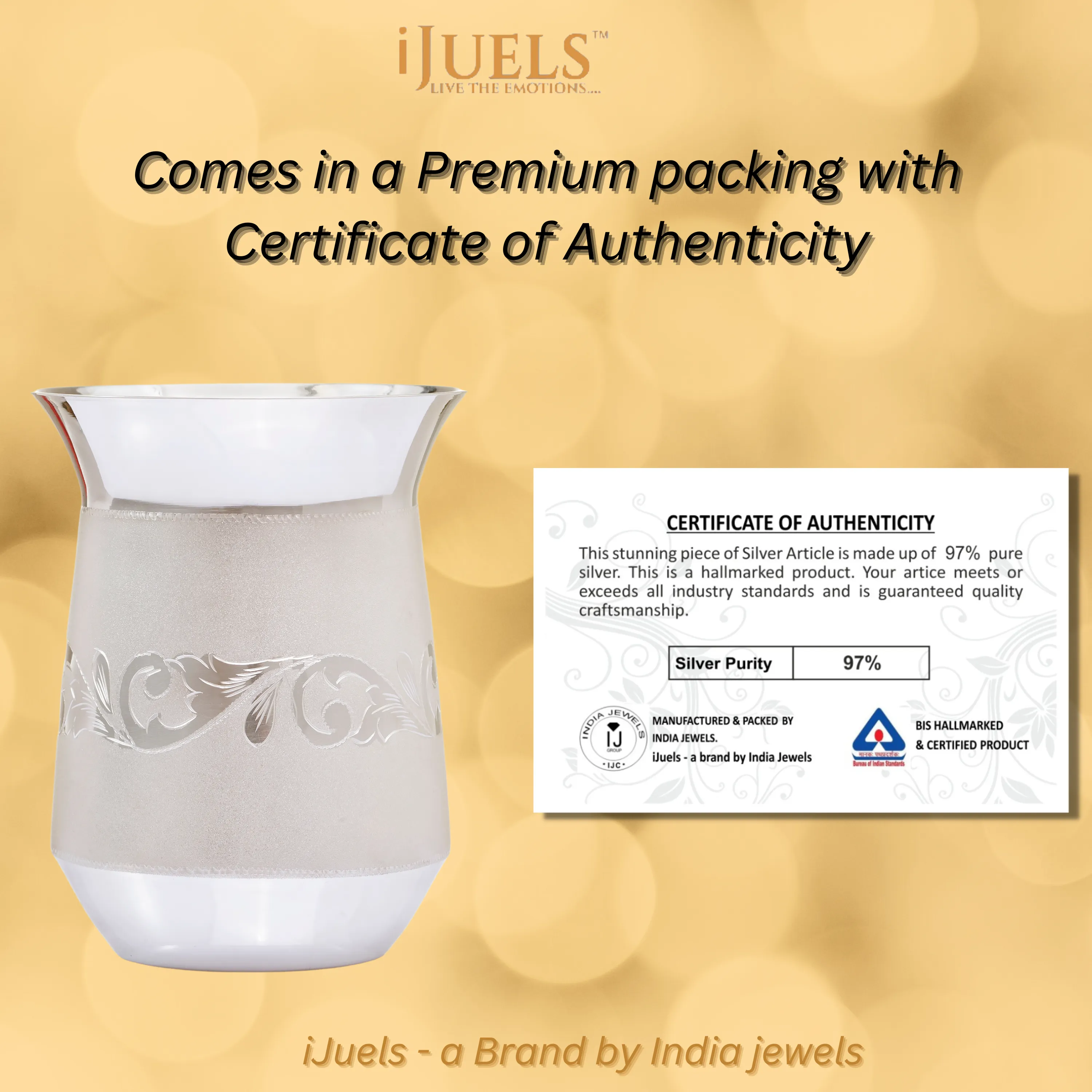 Wide Mouth Silver Glass - IJSH019