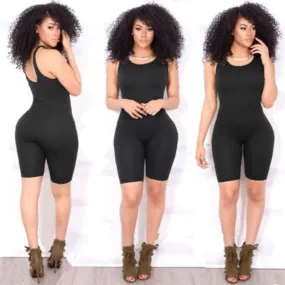 Women Casual Sleeveless Bodycon Romper Jumpsuit
