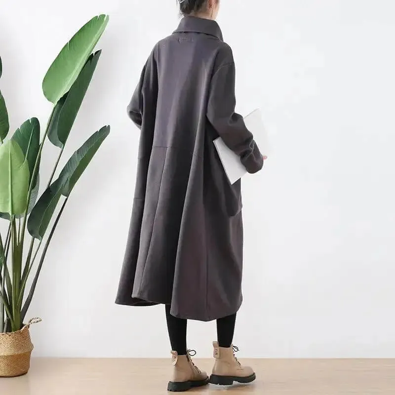 Women's Cotton Dress Elegant Autumn Dress in Black for Women