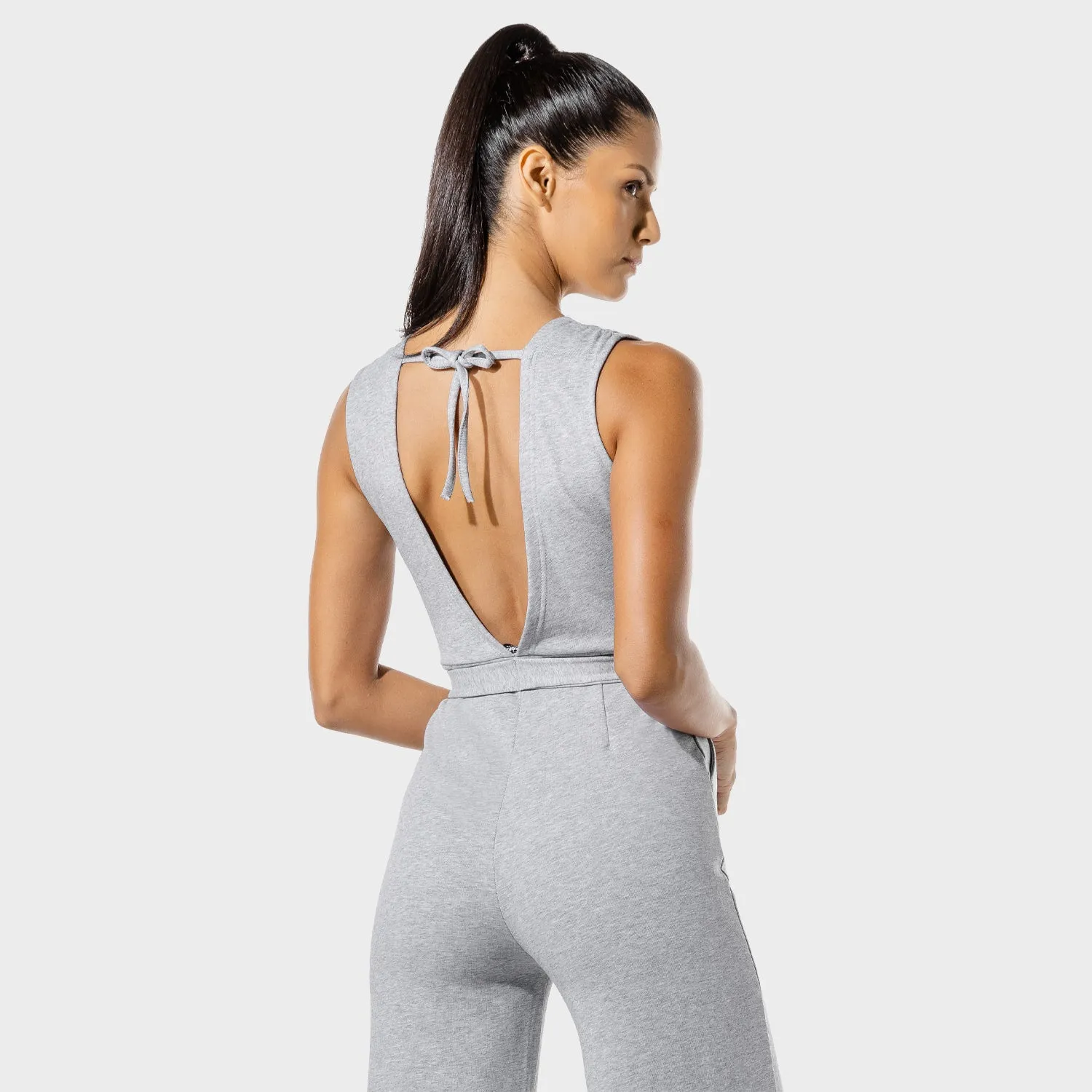 Women's Fitness - Wrap Jumpsuit - Grey Marl