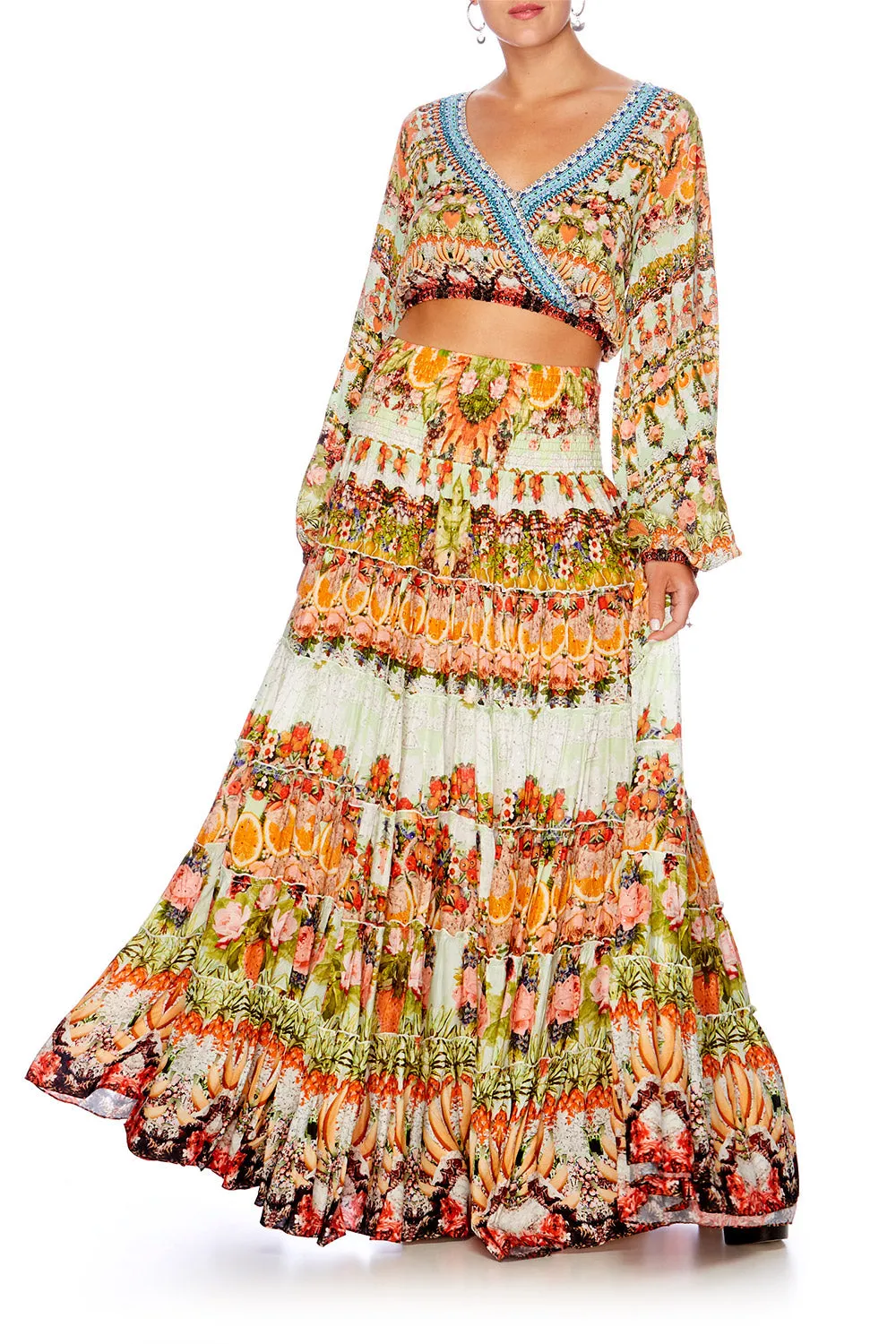 WRAP FRONT MIDRIFF BLOUSE SAMBA SALADA