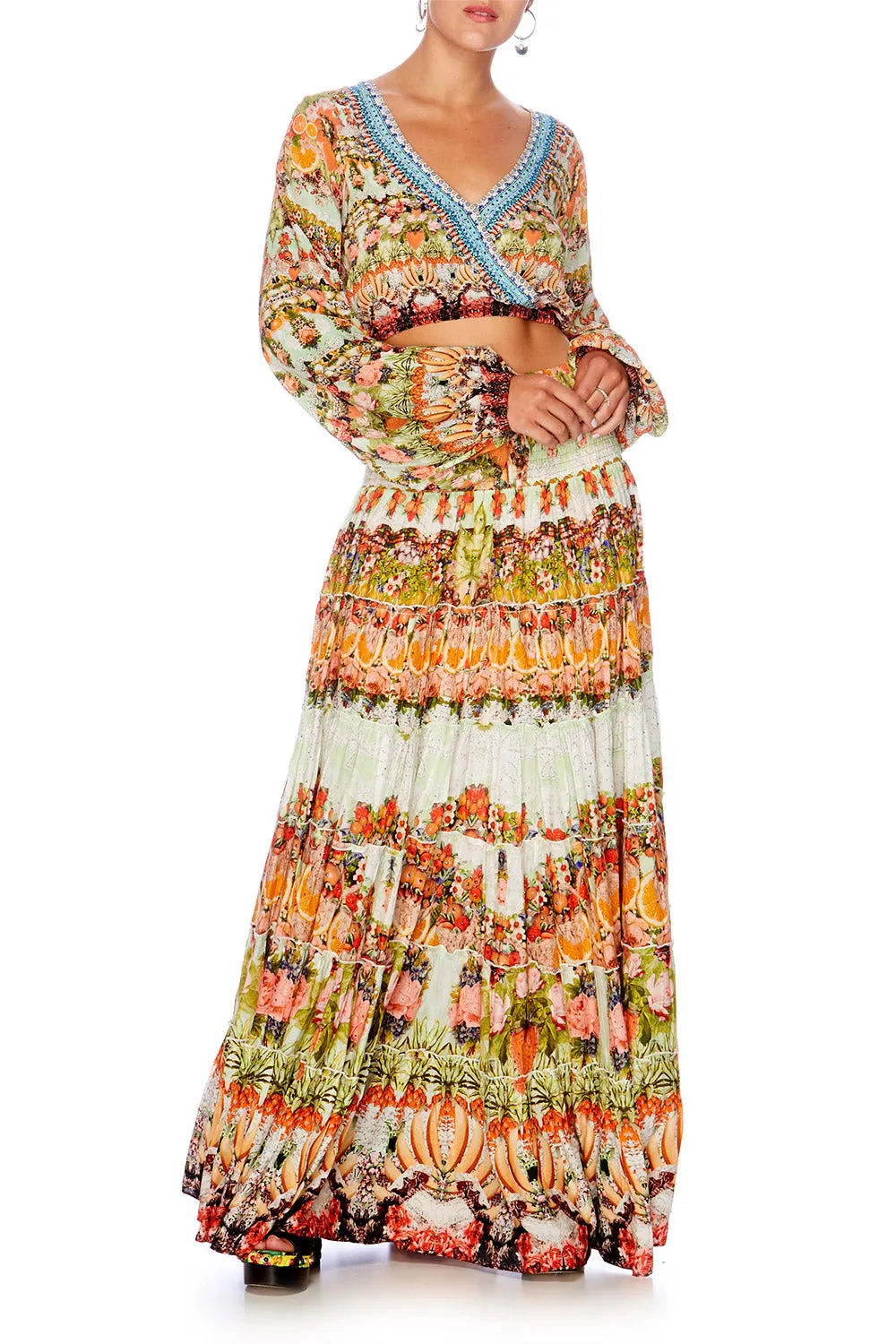 WRAP FRONT MIDRIFF BLOUSE SAMBA SALADA