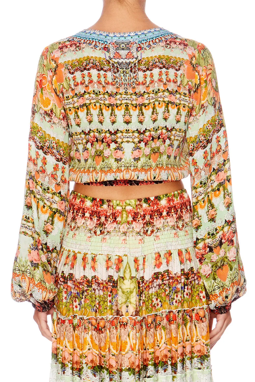 WRAP FRONT MIDRIFF BLOUSE SAMBA SALADA