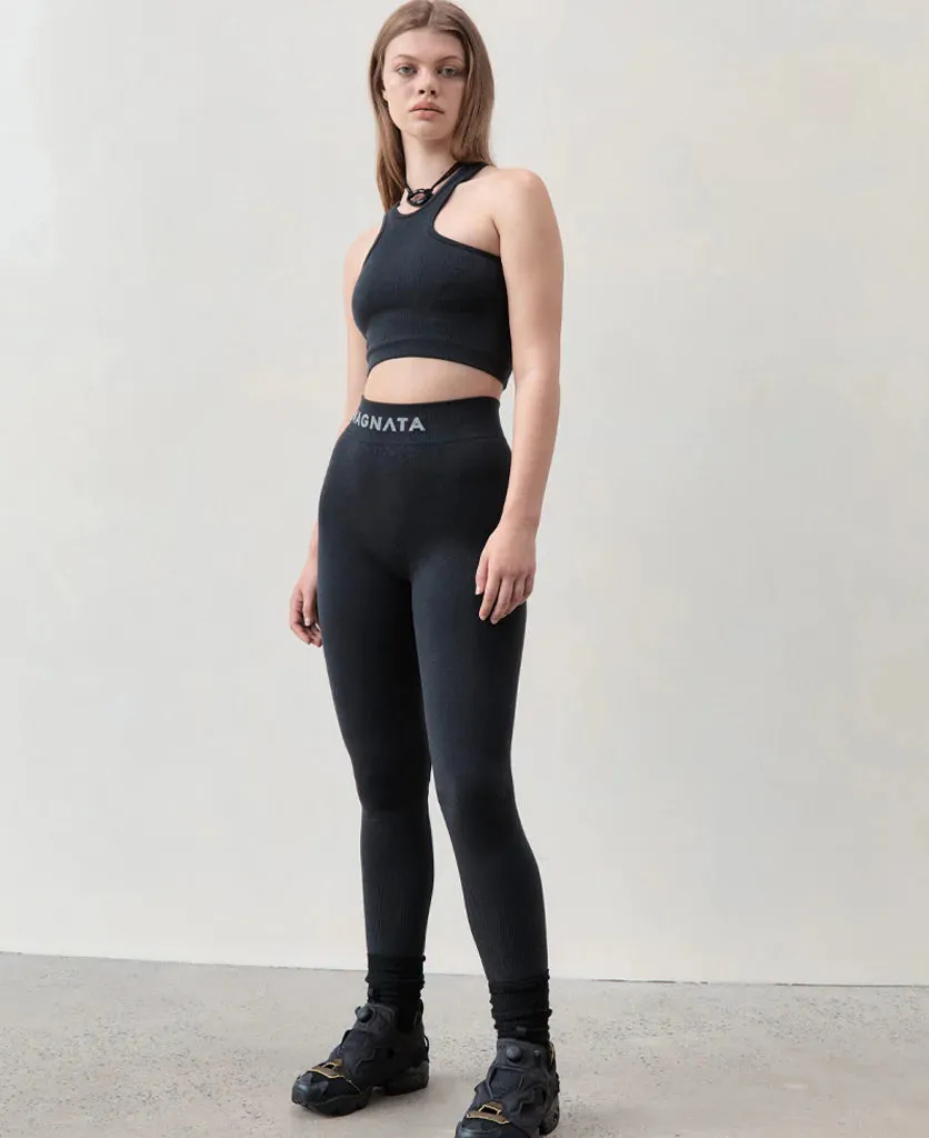 YANG RIB LEGGING - BLACK/BLACK