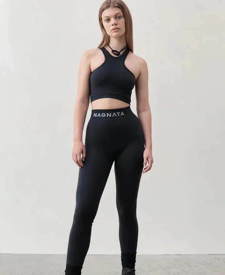 YANG RIB LEGGING - BLACK/BLACK