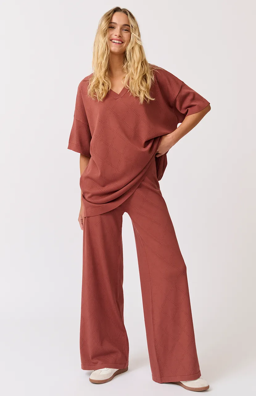 ZARELLE COLLARED TEE - Cocoa Knit