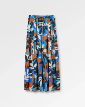 Zephyr Woven Maxi Skirt - Mountain Foliage Blue