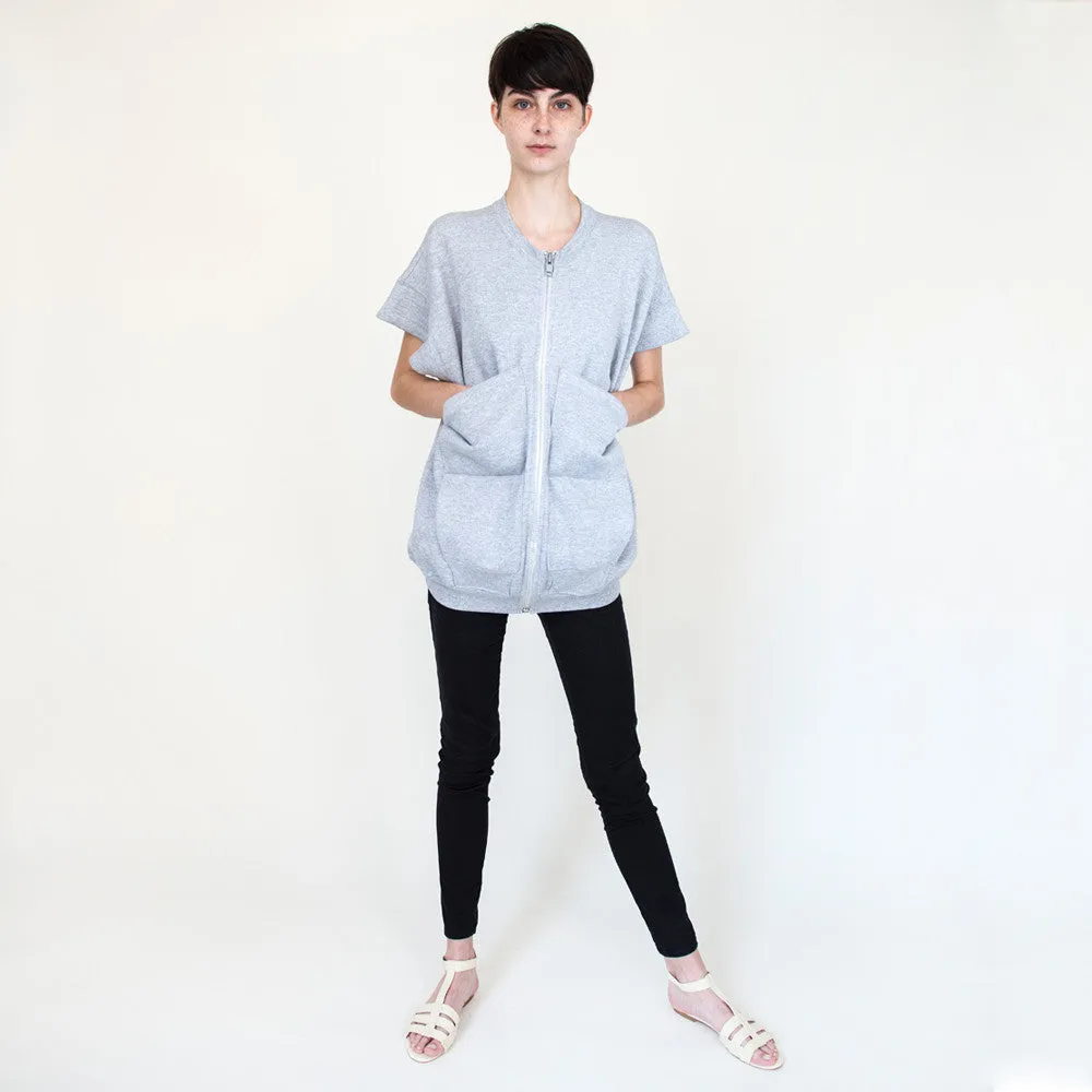 Zipper Vest in Grey Heather